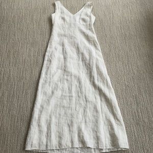 White long linen dress